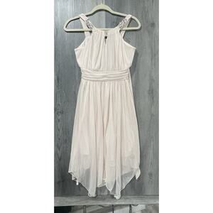 Rare Editions Blush Girl's Elegant Formal Dress with Large Crystals Sz 16